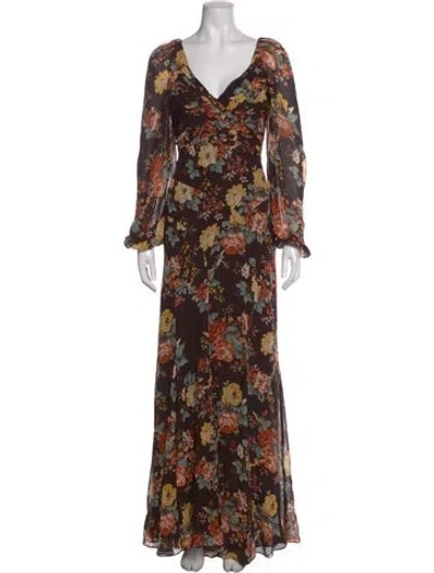 Pre-owned Veronica Beard Silk Long Dress In Multi