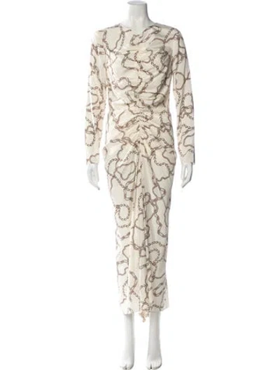 Pre-owned Veronica Beard Silk Long Dress In Neutral