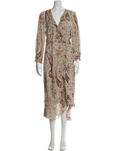Pre-owned Veronica Beard Silk Long Dress In Neutral