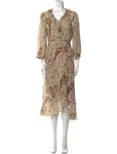 Pre-owned Veronica Beard Silk Long Dress In Neutral