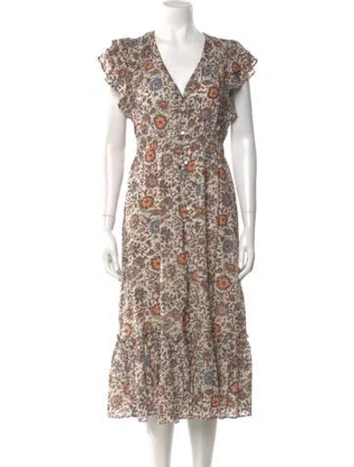 Pre-owned Veronica Beard Silk Long Dress In Neutral