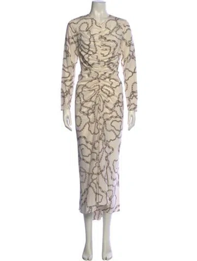 Pre-owned Veronica Beard Silk Long Dress In Neutral