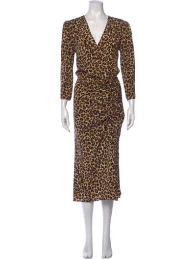 Pre-owned Veronica Beard Silk Long Dress In Neutral