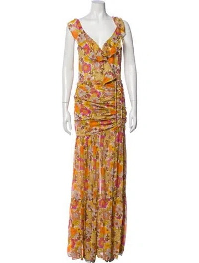 Pre-owned Veronica Beard Silk Long Dress In Neutral