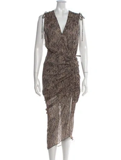 Pre-owned Veronica Beard Silk Long Dress In Neutral