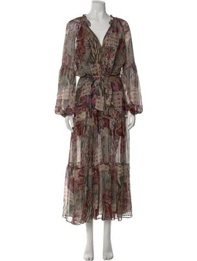 Pre-owned Veronica Beard Silk Long Dress In Neutral