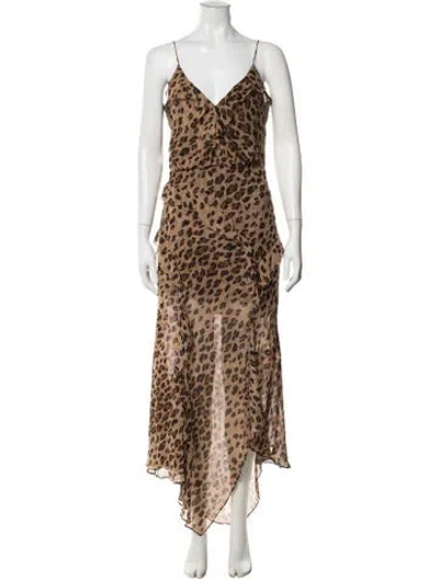 Pre-owned Veronica Beard Silk Long Dress In Neutral