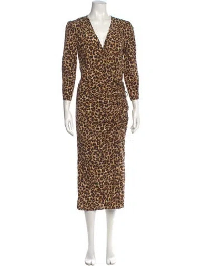 Pre-owned Veronica Beard Silk Long Dress In Orange