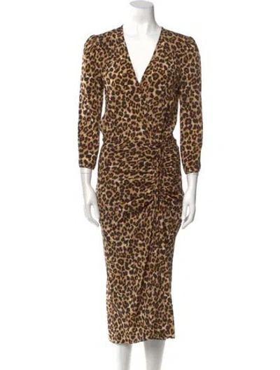 Pre-owned Veronica Beard Silk Long Dress In Orange