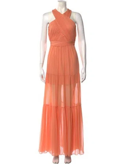 Pre-owned Veronica Beard Silk Long Dress In Orange