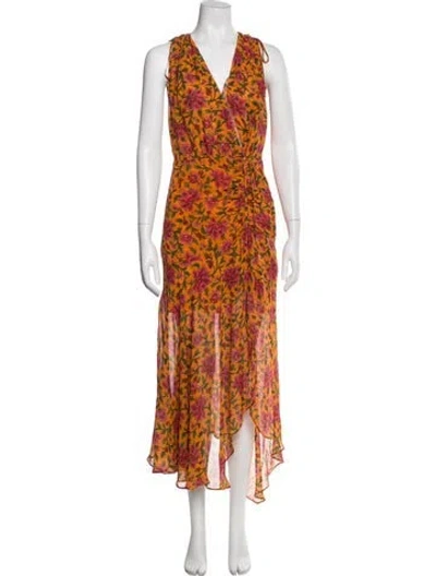 Pre-owned Veronica Beard Silk Long Dress In Orange