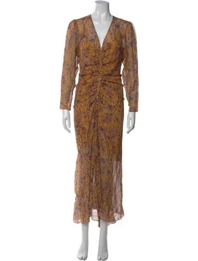 Pre-owned Veronica Beard Silk Long Dress In Orange