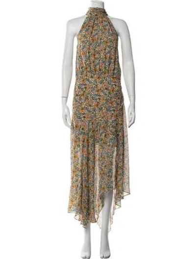 Pre-owned Veronica Beard Silk Long Dress In Orange