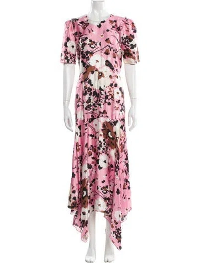 Pre-owned Veronica Beard Silk Long Dress In Pink