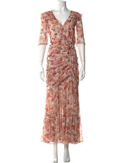 Pre-owned Veronica Beard Silk Long Dress In Pink