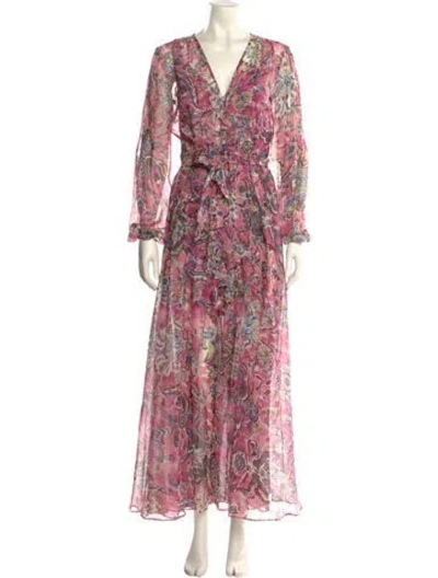 Pre-owned Veronica Beard Silk Long Dress In Pink