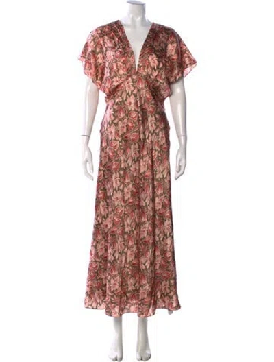 Pre-owned Veronica Beard Silk Long Dress In Pink