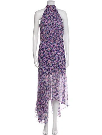 Pre-owned Veronica Beard Silk Long Dress In Purple