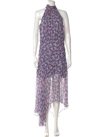 Pre-owned Veronica Beard Silk Long Dress In Purple