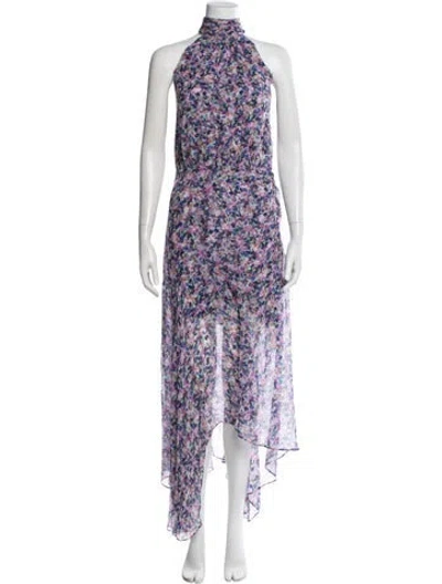 Pre-owned Veronica Beard Silk Long Dress In Purple