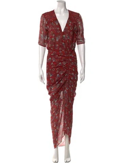 Pre-owned Veronica Beard Silk Long Dress In Red