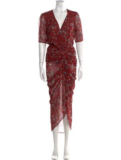 Pre-owned Veronica Beard Silk Long Dress In Red