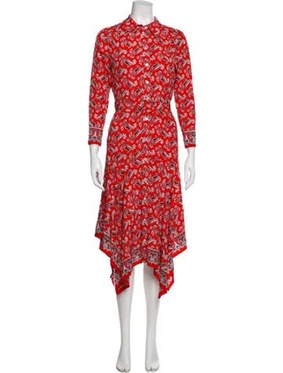 Pre-owned Veronica Beard Silk Long Dress In Red