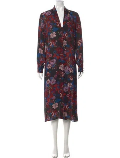 Pre-owned Veronica Beard Silk Long Dress In Red