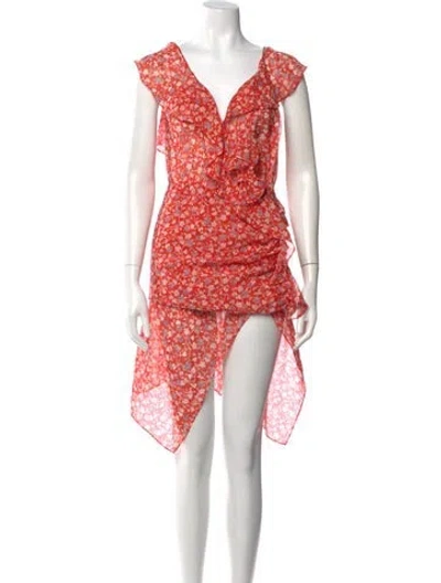 Pre-owned Veronica Beard Silk Long Dress In Red