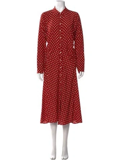 Pre-owned Veronica Beard Silk Long Dress In Red