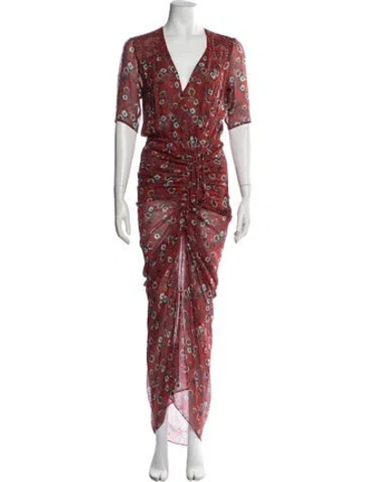 Pre-owned Veronica Beard Silk Long Dress In Red