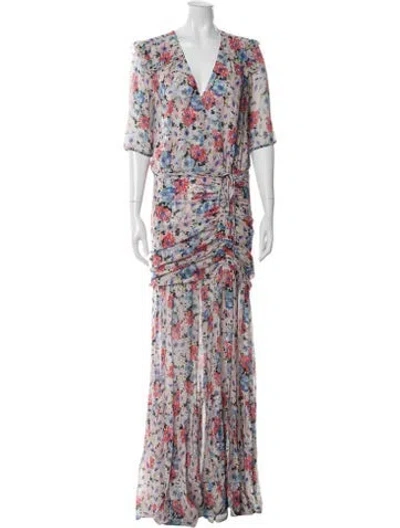 Pre-owned Veronica Beard Silk Long Dress In Transparent