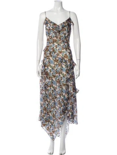 Pre-owned Veronica Beard Silk Long Dress W/ Tags In Black