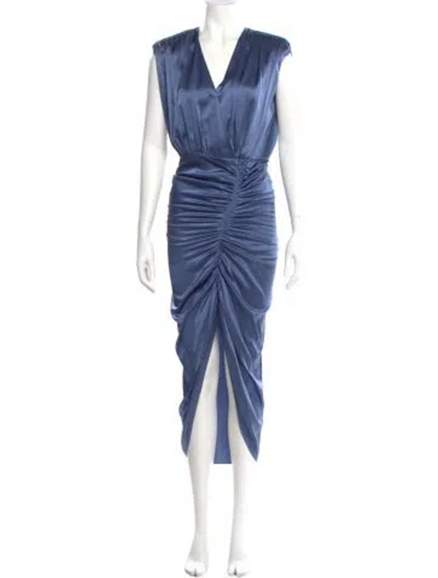 Pre-owned Veronica Beard Silk Long Dress W/ Tags In Blue