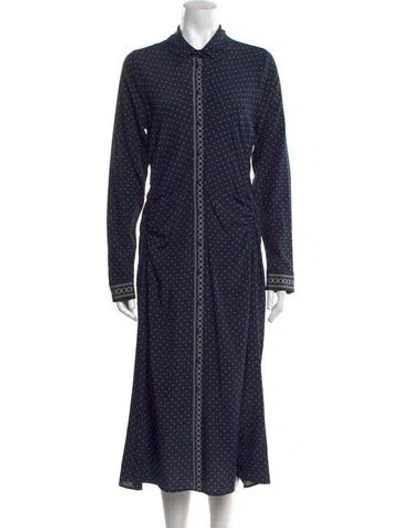 Pre-owned Veronica Beard Silk Long Dress W/ Tags In Blue
