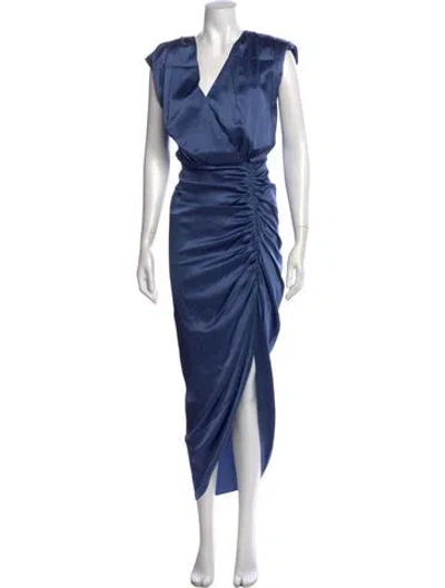 Pre-owned Veronica Beard Silk Long Dress W/ Tags In Blue