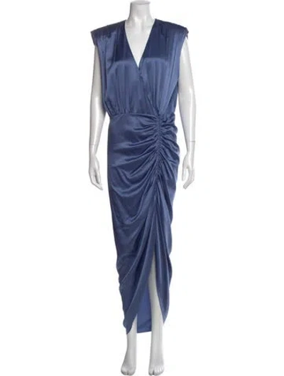 Pre-owned Veronica Beard Silk Long Dress W/ Tags In Blue