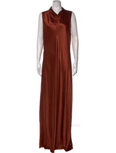 Pre-owned Veronica Beard Silk Long Dress W/ Tags In Brown