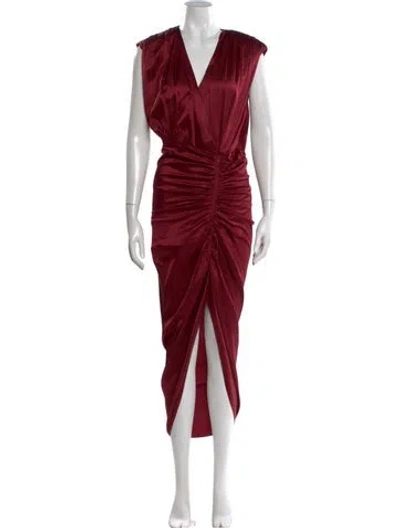 Pre-owned Veronica Beard Silk Long Dress W/ Tags In Burgundy