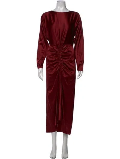 Pre-owned Veronica Beard Silk Long Dress W/ Tags In Burgundy