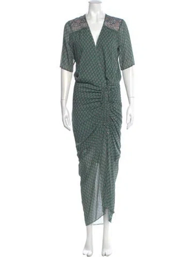Pre-owned Veronica Beard Silk Long Dress W/ Tags In Green