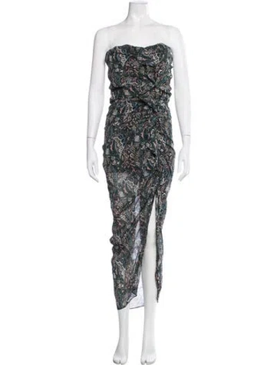 Pre-owned Veronica Beard Silk Long Dress W/ Tags In Green