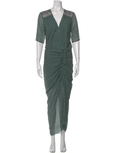 Pre-owned Veronica Beard Silk Long Dress W/ Tags In Green