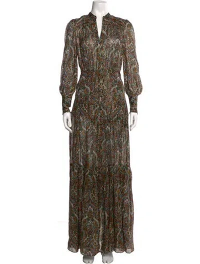 Pre-owned Veronica Beard Silk Long Dress W/ Tags In Multi