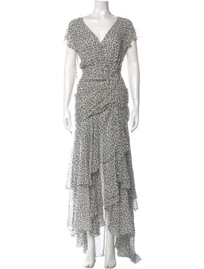 Pre-owned Veronica Beard Silk Long Dress W/ Tags In Neutral