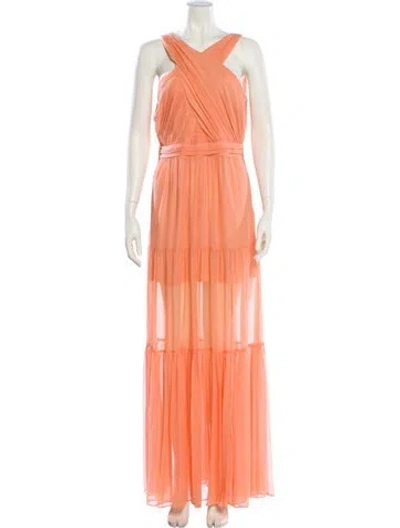 Pre-owned Veronica Beard Silk Long Dress W/ Tags In Orange