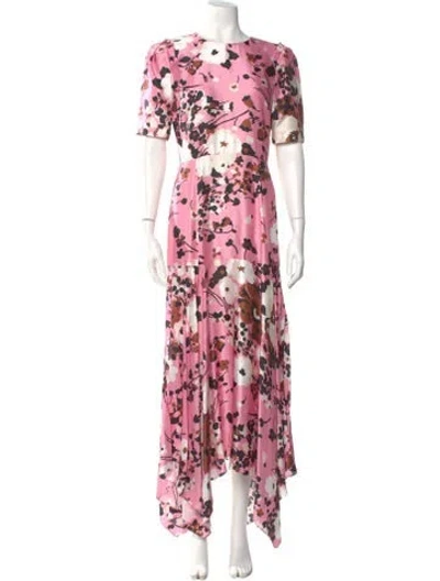 Pre-owned Veronica Beard Silk Long Dress W/ Tags In Pink