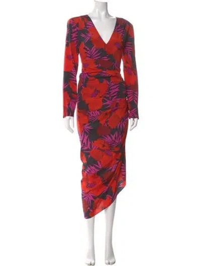 Pre-owned Veronica Beard Silk Long Dress W/ Tags In Red