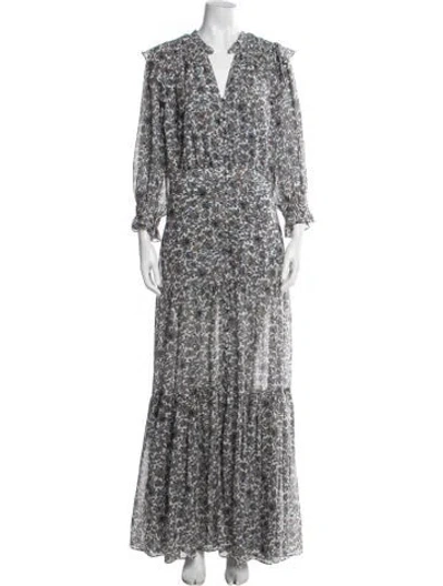 Pre-owned Veronica Beard Silk Long Dress W/ Tags In White