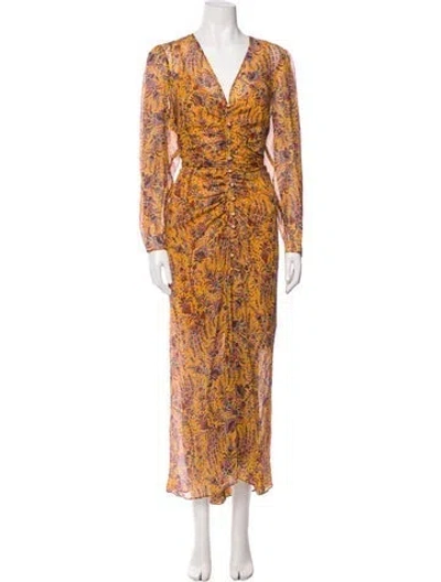 Pre-owned Veronica Beard Silk Long Dress W/ Tags In Yellow